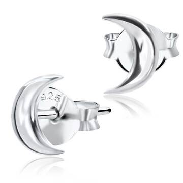 Crescent Moon Shaped Silver Ear Stud STS-4119